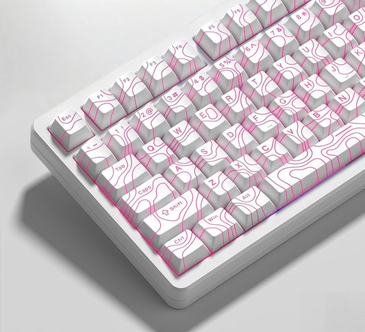 Womier Top Shinethrough Topography Cherry Doubleshot PBT Keycaps