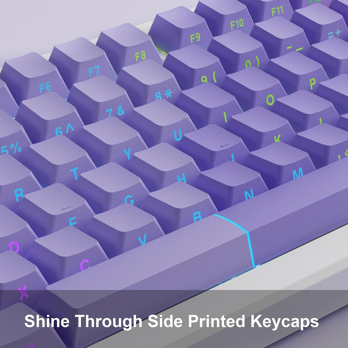 XVX Violet Gradient X-Axis Series Side-Printed Cherry Shinethrough Keycaps