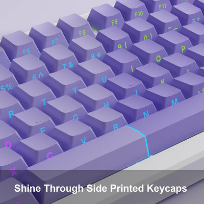 XVX Violet Gradient X-Axis Series Side-Printed Cherry Shinethrough Keycaps