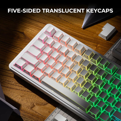 White Prism Side Backlit Cherry PBT Keycaps