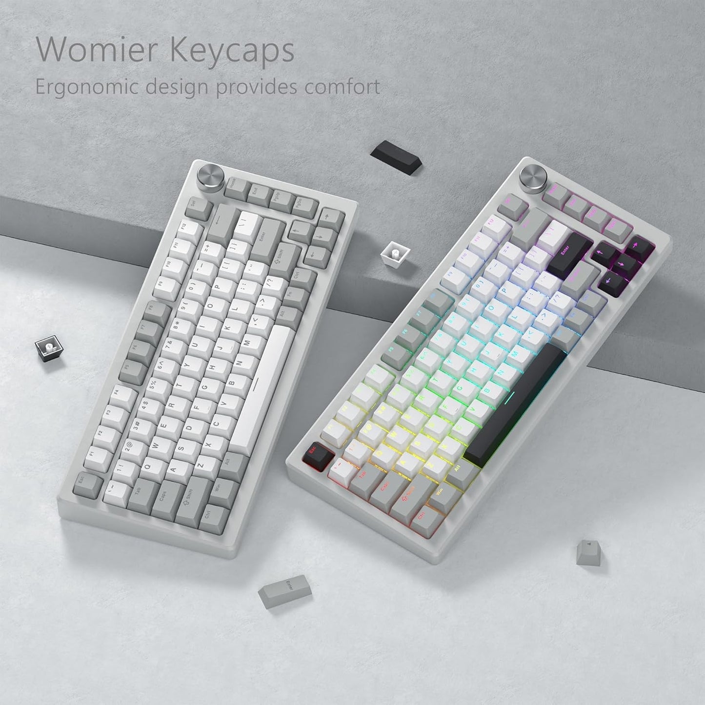 Womier Vanilla Slate Top Backlit Cherry Pbt Keycaps