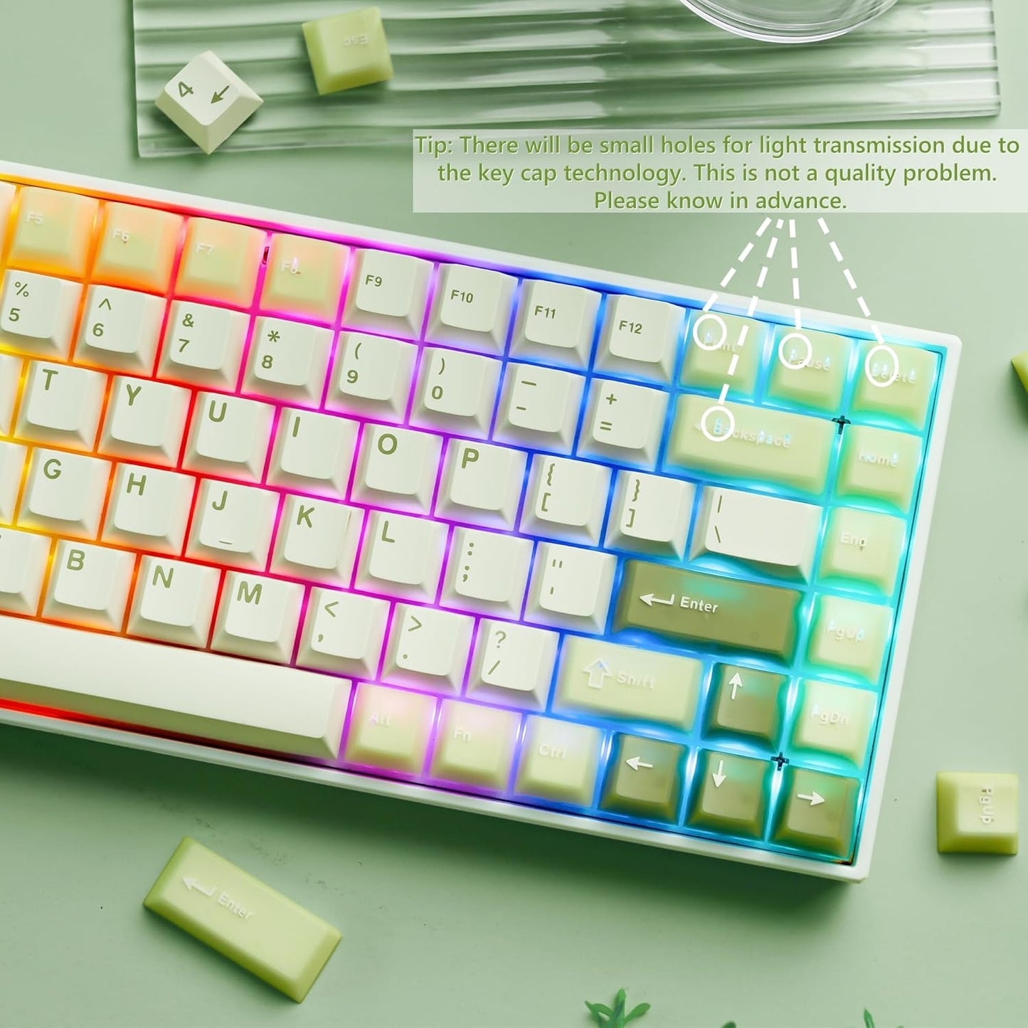 Green Tea Doubleshot Cherry Profile Keycaps