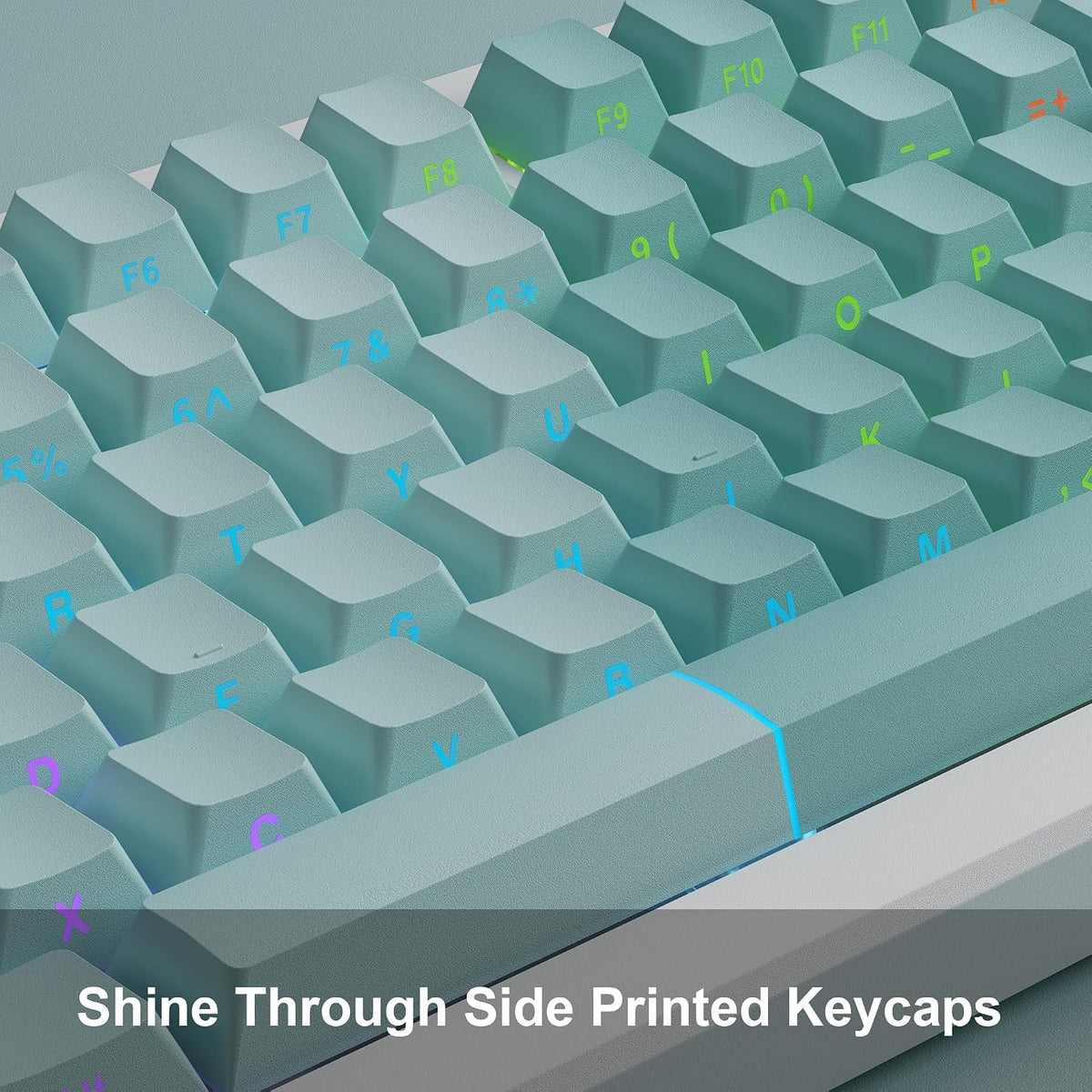 XVX Cyan Gradient X-Axis Series Side-Printed Cherry Profile Backlit Keycaps