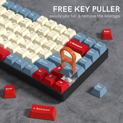 Womier Retro White Blue Red Cherry Doubleshot PBT Keycaps