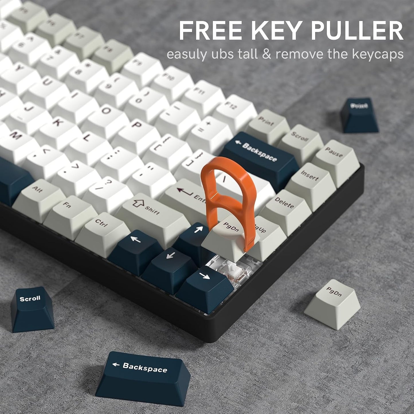 Womier White Grey Blue Cherry Doubleshot PBT Keycaps