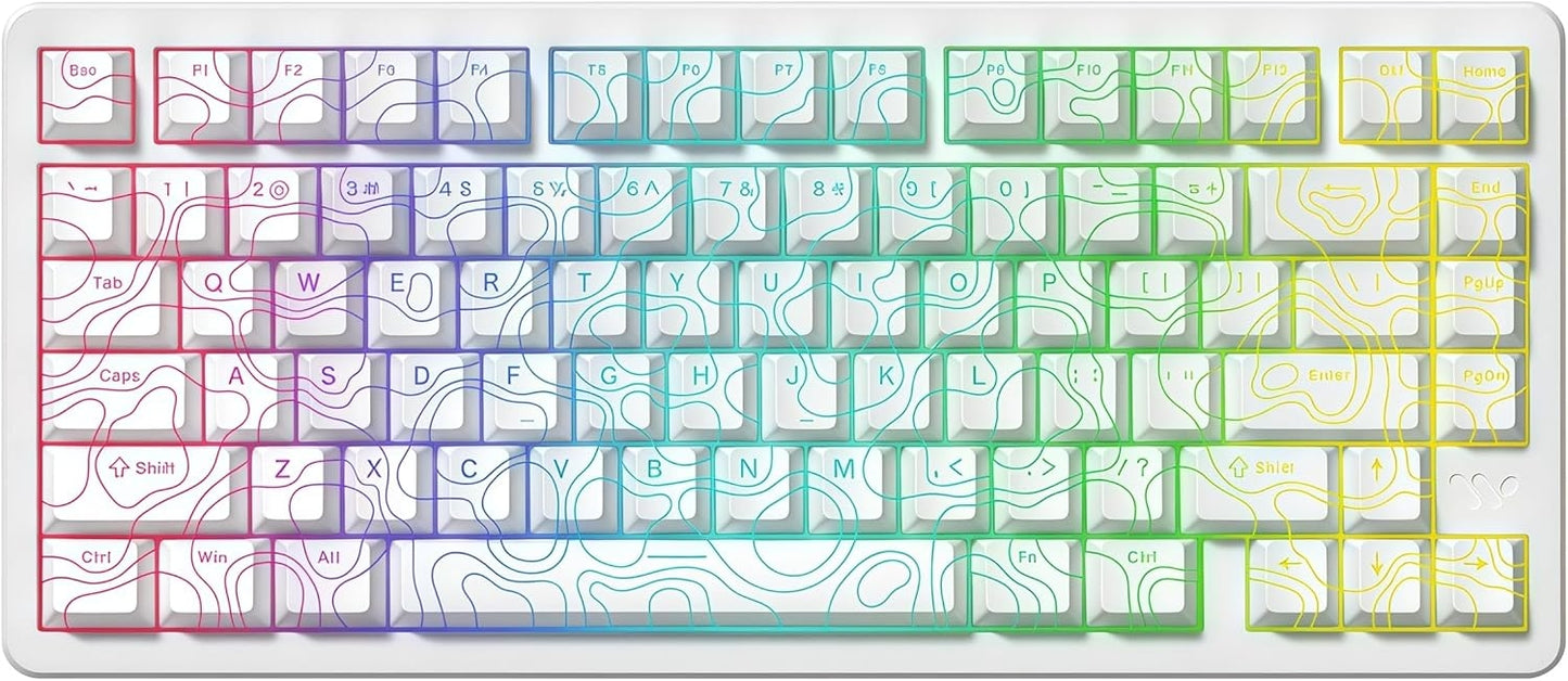 Womier Top Shinethrough Topography Cherry Doubleshot PBT Keycaps