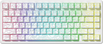 Womier Top Shinethrough Topography Cherry Doubleshot PBT Keycaps