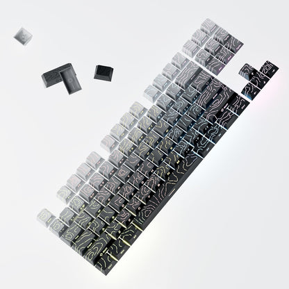 Topographic Polar Day Line Crack Side Backlit Cherry Keycaps