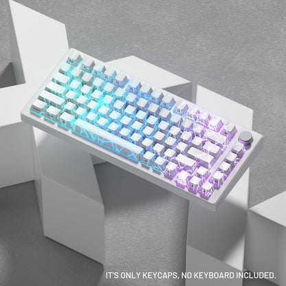 PREMIUM SPIDER WEB White Backlit Version Pattern OEM Profile IMD-Tech Keycap Set