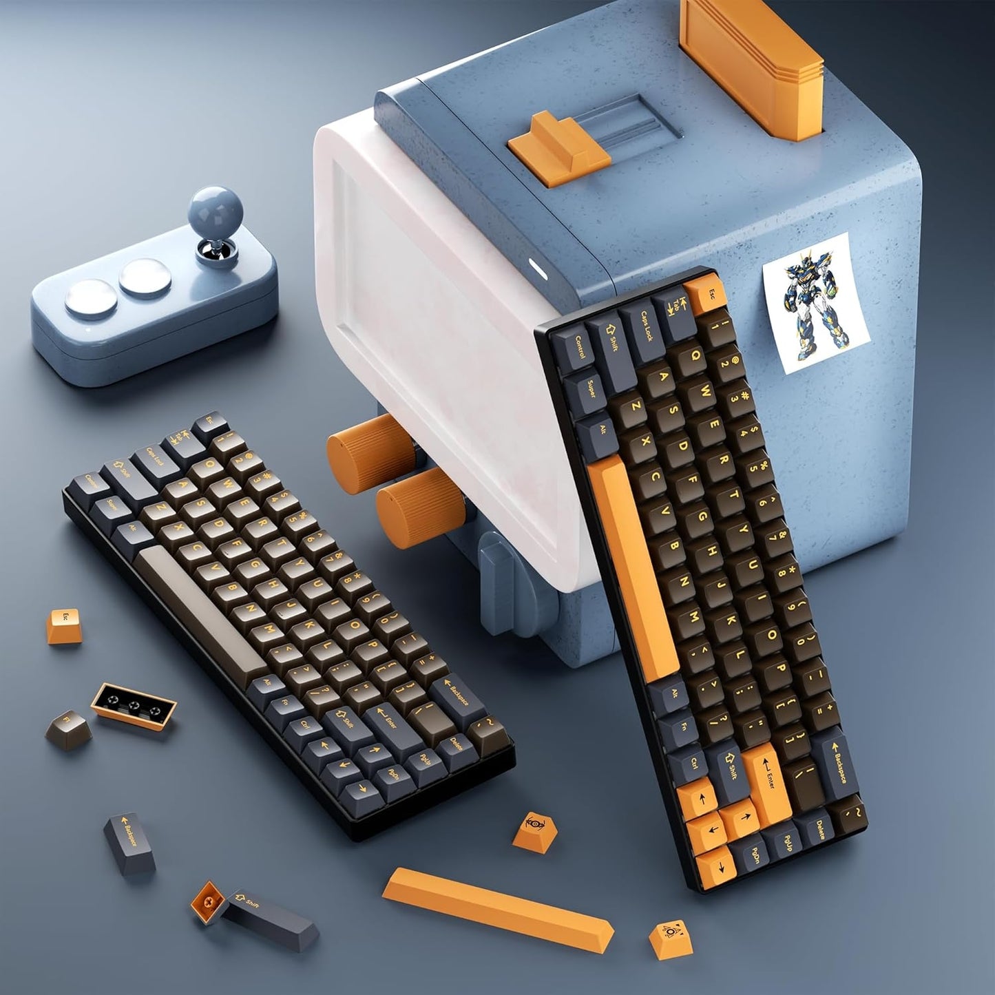 Rustlight Retro Cherry Doubleshot 216 PBT Keycaps with Premium Storage Box