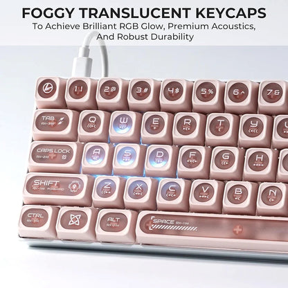 Cats Eye New Concept Pink UV Printed Backlit Keycaps