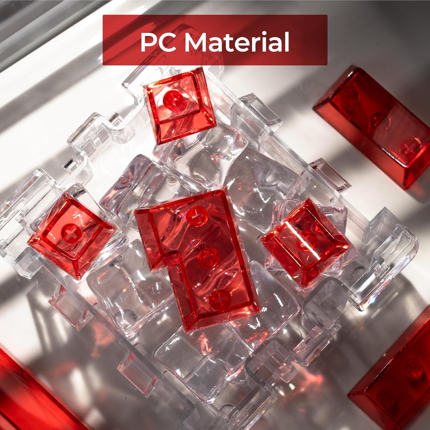 Womier DIY Blank Crystal Transparent Keycaps Set Of 49 Keys