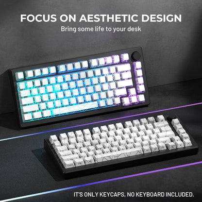 PREMIUM SPIDER WEB White Backlit Version Pattern OEM Profile IMD-Tech Keycap Set