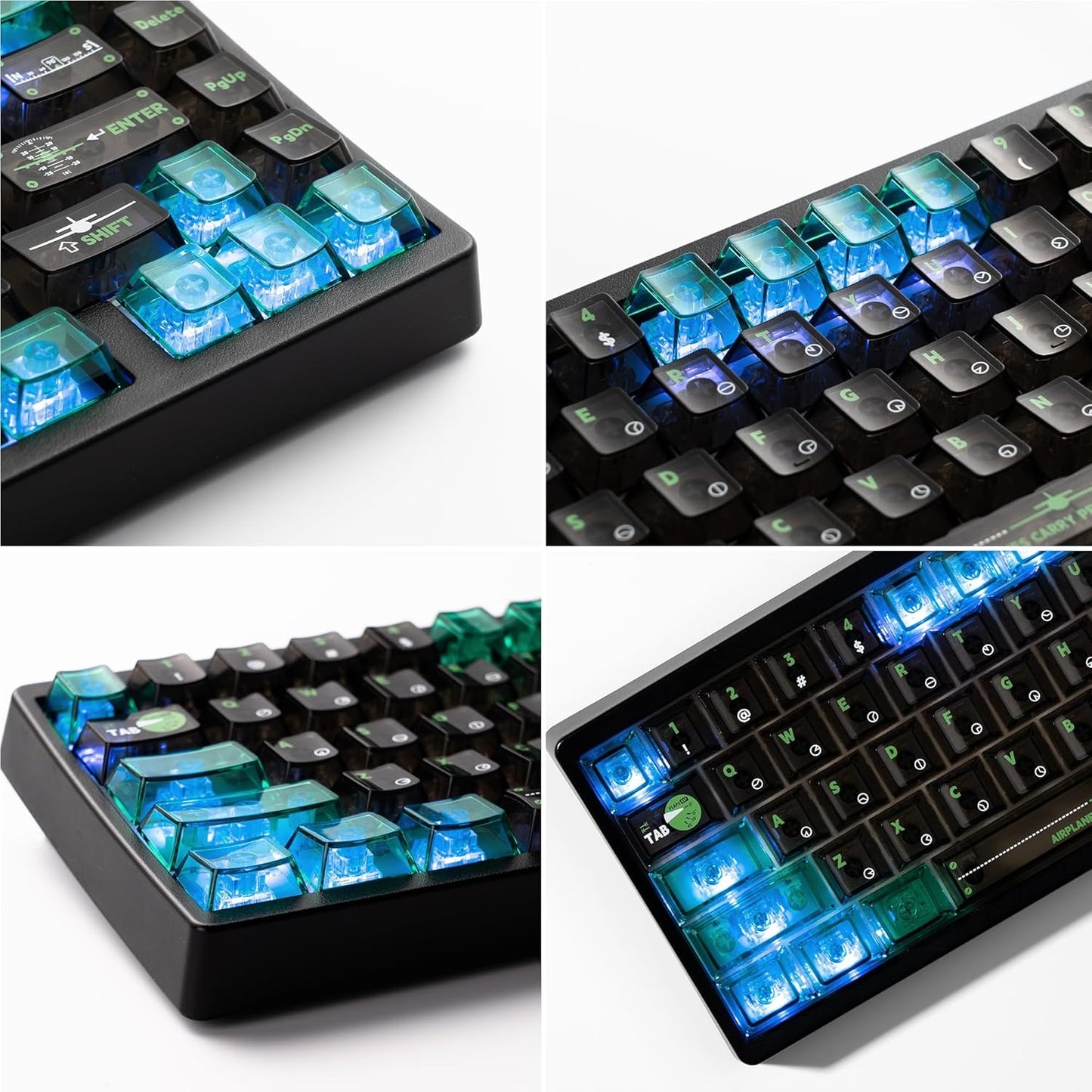 Womier DIY Blank Crystal Transparent Keycaps Set Of 49 Keys