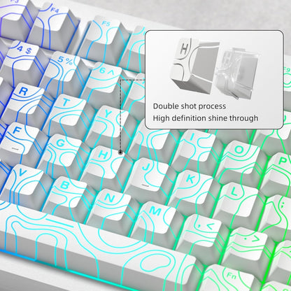 Womier Top Shinethrough Topography Cherry Doubleshot PBT Keycaps