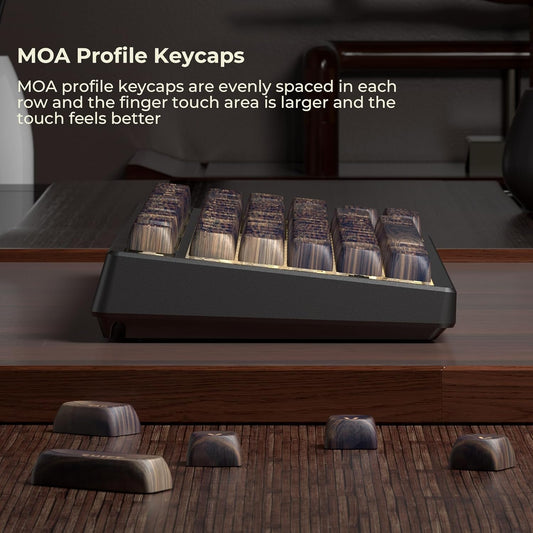 Dark Wood Grain Texture MOA PBT Keycaps