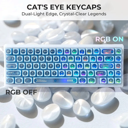 Cats Eye New Concept Blue UV Printed Backlit Keycaps