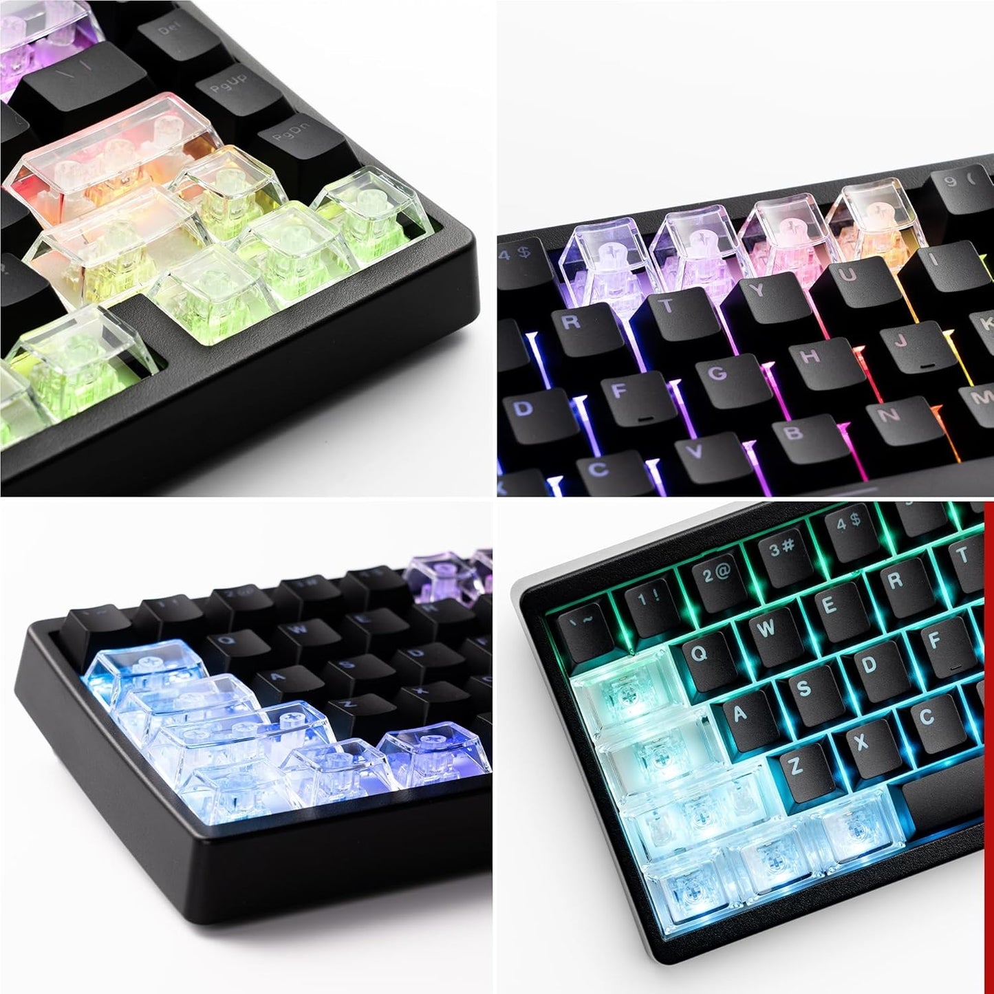 Womier DIY Blank Crystal Transparent Keycaps Set Of 49 Keys
