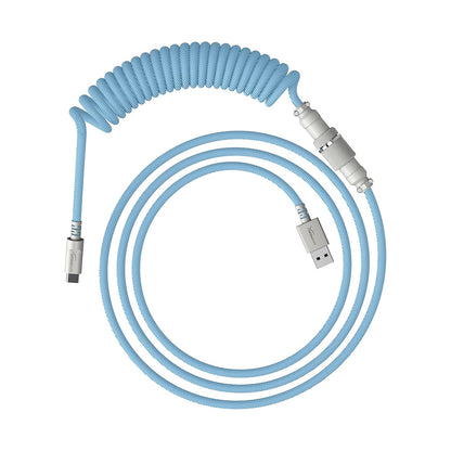 HyperX Coiled Cable Stylish Design, 5-Pin Aviator Connector Red Black/Blue White/Green White