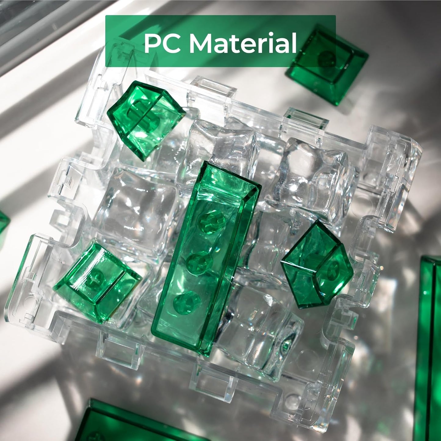 Womier DIY Blank Crystal Transparent Keycaps Set Of 49 Keys