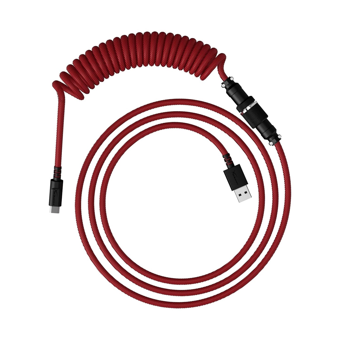 HyperX Coiled Cable Stylish Design, 5-Pin Aviator Connector Red Black/Blue White/Green White