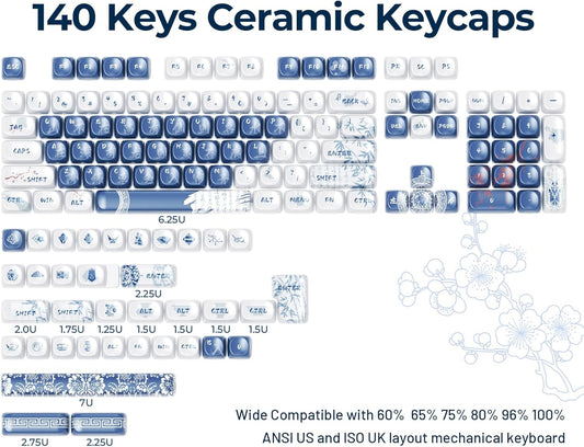 Ceramic Coated Glossy Porcelain XDA PBT Keycaps
