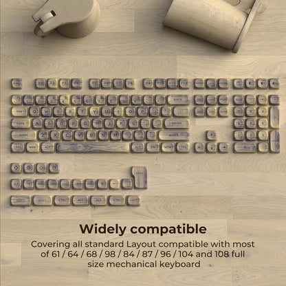Wood Textured MOA PBT Keycaps