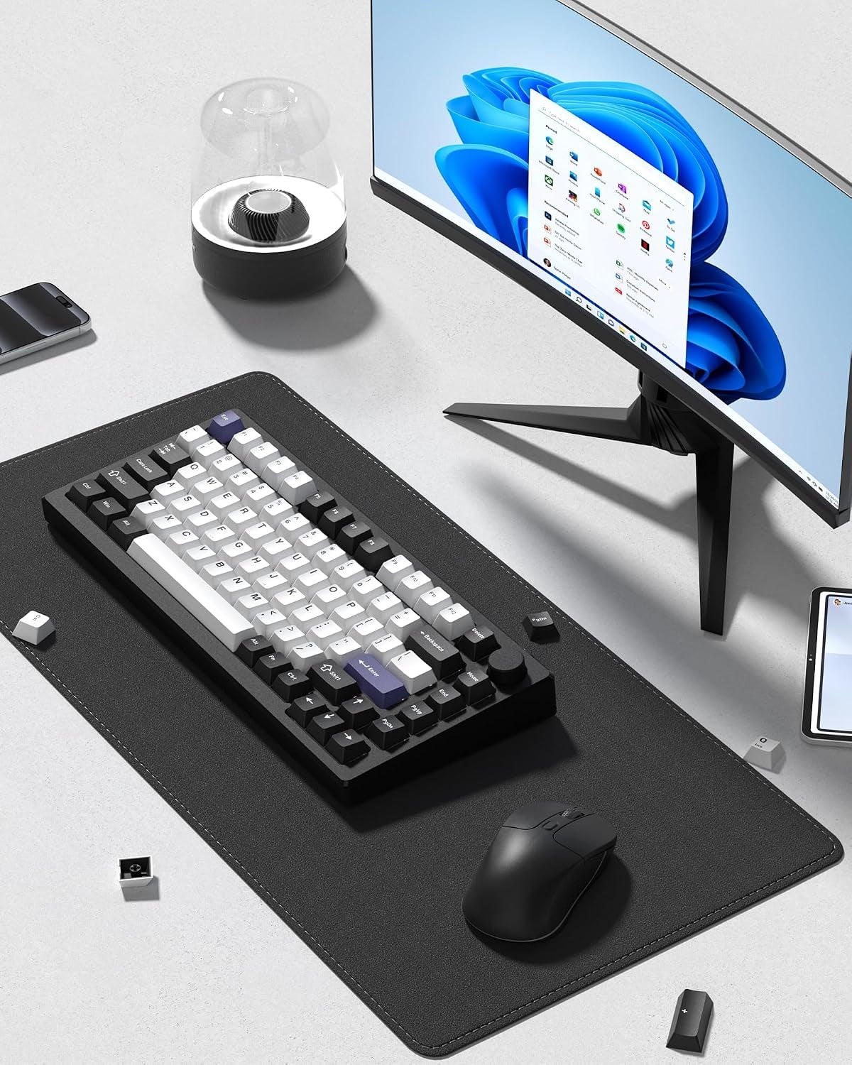 Womier Black White Blue Cherry Doubleshot PBT Keycaps