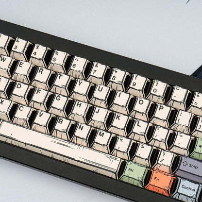 Canvas Manga Comic Cherry PBT Keycaps