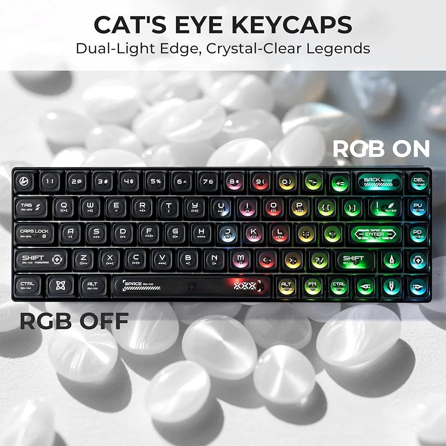 Cats Eye New Concept Black UV Printed Backlit Keycaps – CuriosityCaps