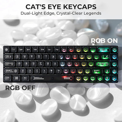 Cats Eye New Concept Black UV Printed Backlit Keycaps
