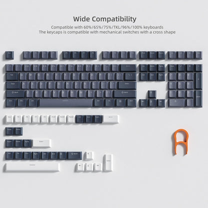 Womier Grey White Top Shinethrough Doubleshot Cherry PBT Keycaps