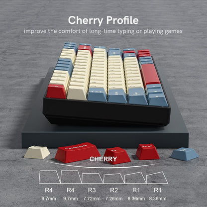 Womier Retro White Blue Red Cherry Doubleshot PBT Keycaps