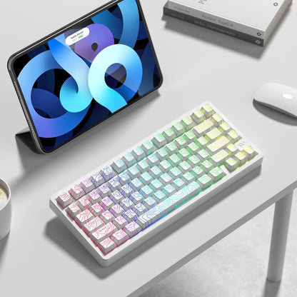 Womier Top Shinethrough Topography Cherry Doubleshot PBT Keycaps