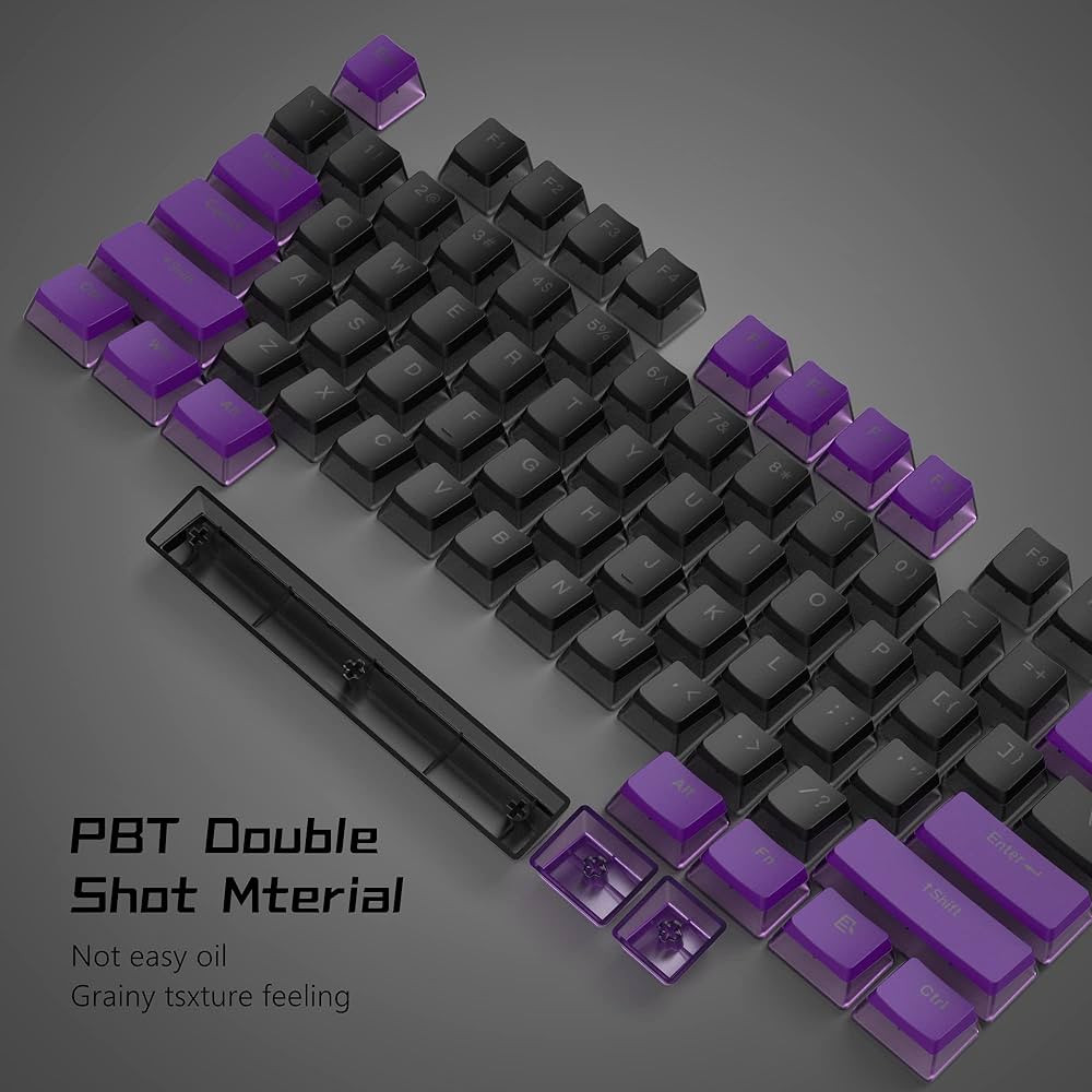 165 Pudding V2 PBT Black Purple Keycap