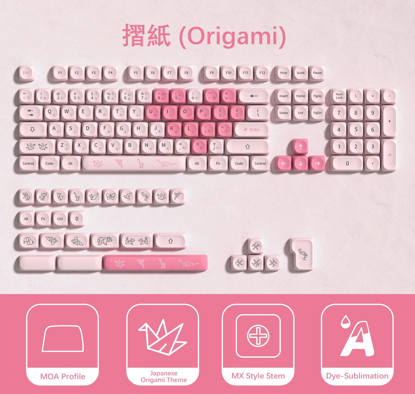 Womier Origami Moa PBT Keycaps