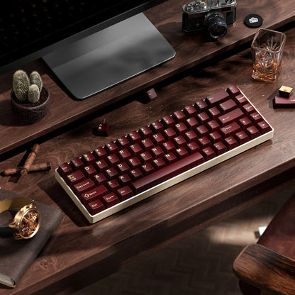 Oxblood Frost Jade Doubleshot Cherry PBT Keycaps