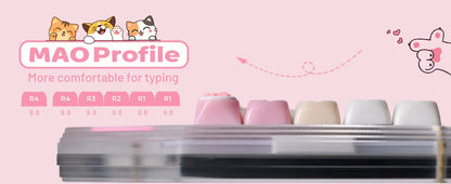 XVX House Pinky Ragdoll Cat Themed MAO Profile Keycaps