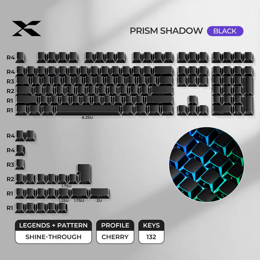 Noir Prism Shadow Side Backlit Cherry PBT Keycaps