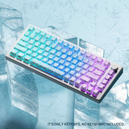 PREMIUM Ice Crack series Pattern Shine-Through OEM Profile IMD-Tech Keycap Set