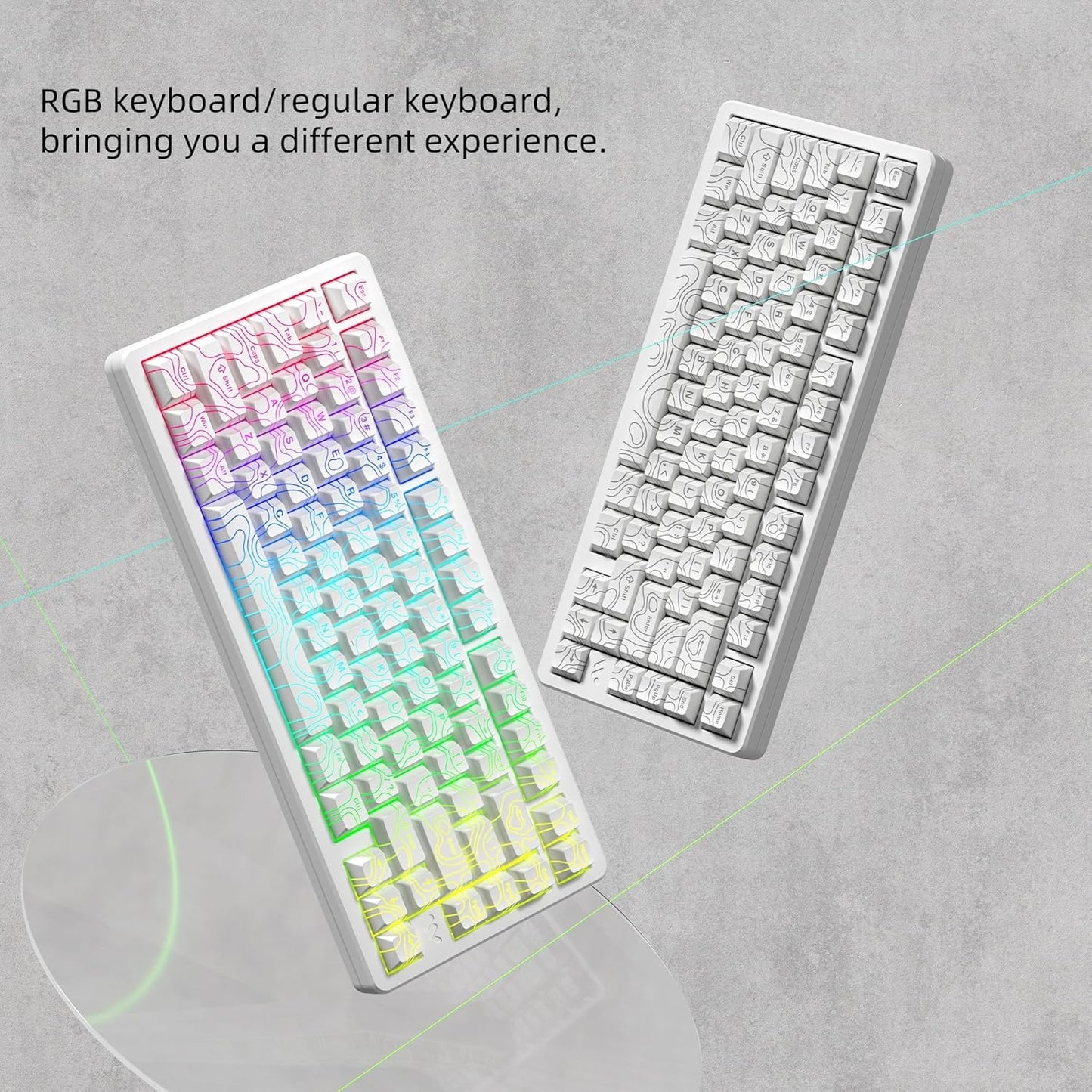 Womier Top Shinethrough Topography Cherry Doubleshot PBT Keycaps