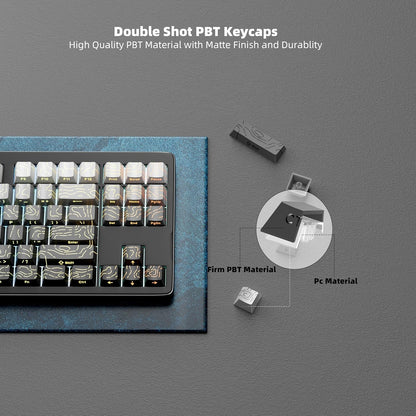 Topographic Polar Day Line Crack Side Backlit Cherry Keycaps