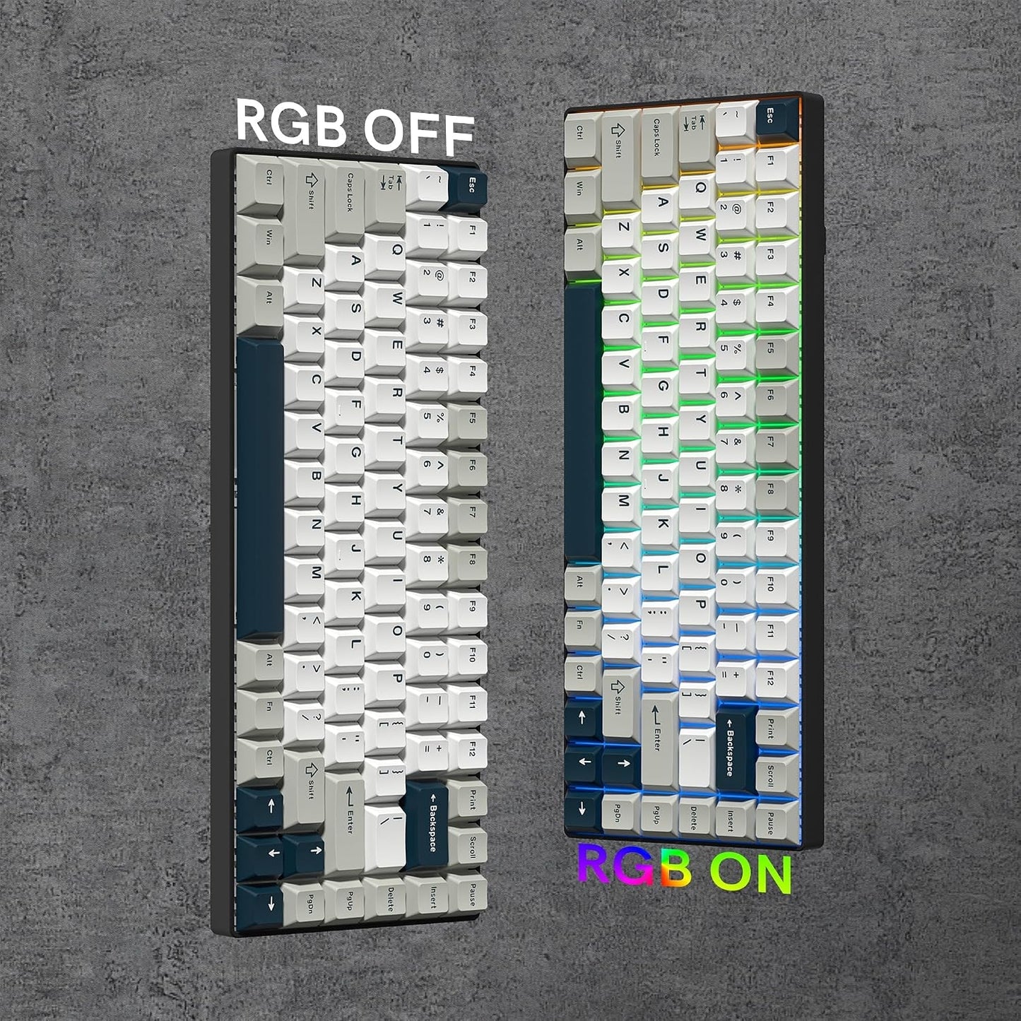 Womier White Grey Blue Cherry Doubleshot PBT Keycaps