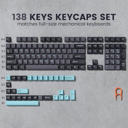 Womier Dark Grey Blue Cherry Doubleshot PBT Keycaps