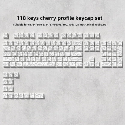 Womier Top Shinethrough Topography Cherry Doubleshot PBT Keycaps