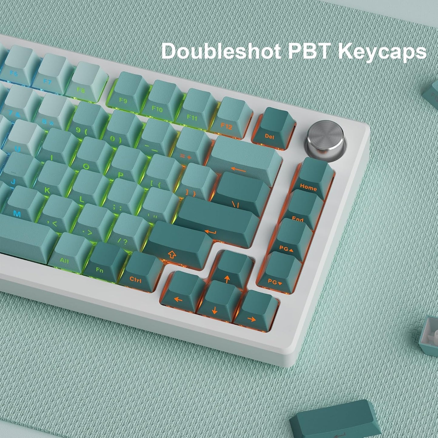 XVX Cyan Gradient X-Axis Series Side-Printed Cherry Profile Backlit Keycaps