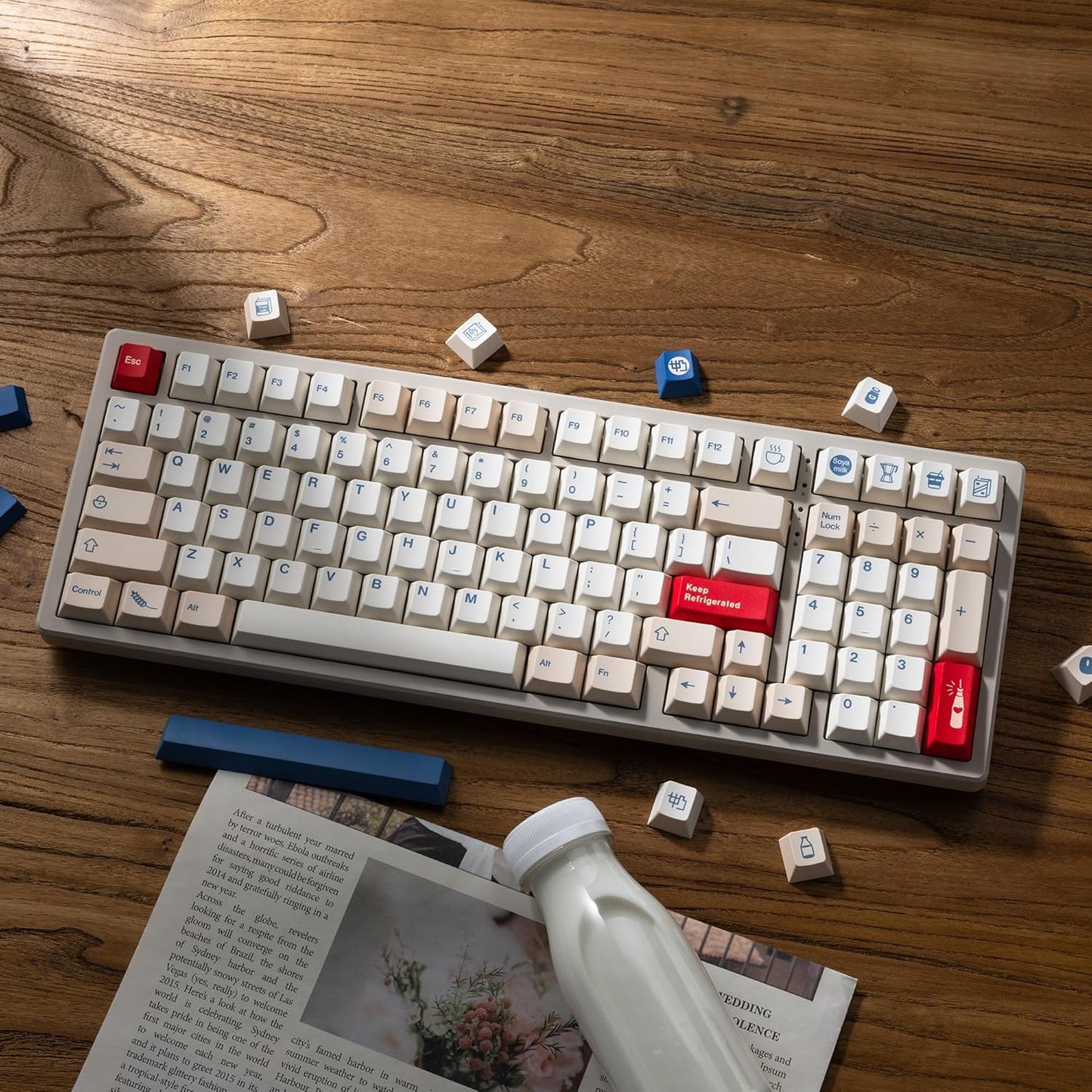 XVX Soy Milk Cherry PBT Keycaps