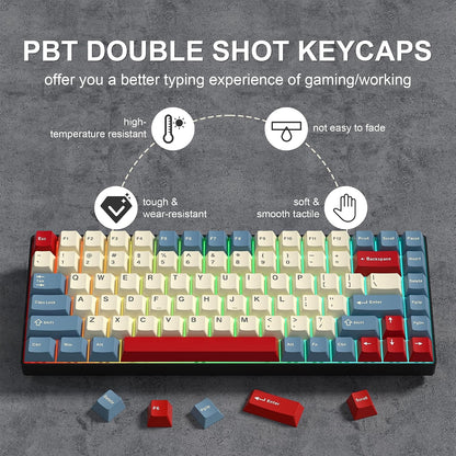 Womier Retro White Blue Red Cherry Doubleshot PBT Keycaps