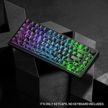 PREMIUM SPIDER WEB  Black Version Pattern OEM Profile IMD Tech Keycap Set