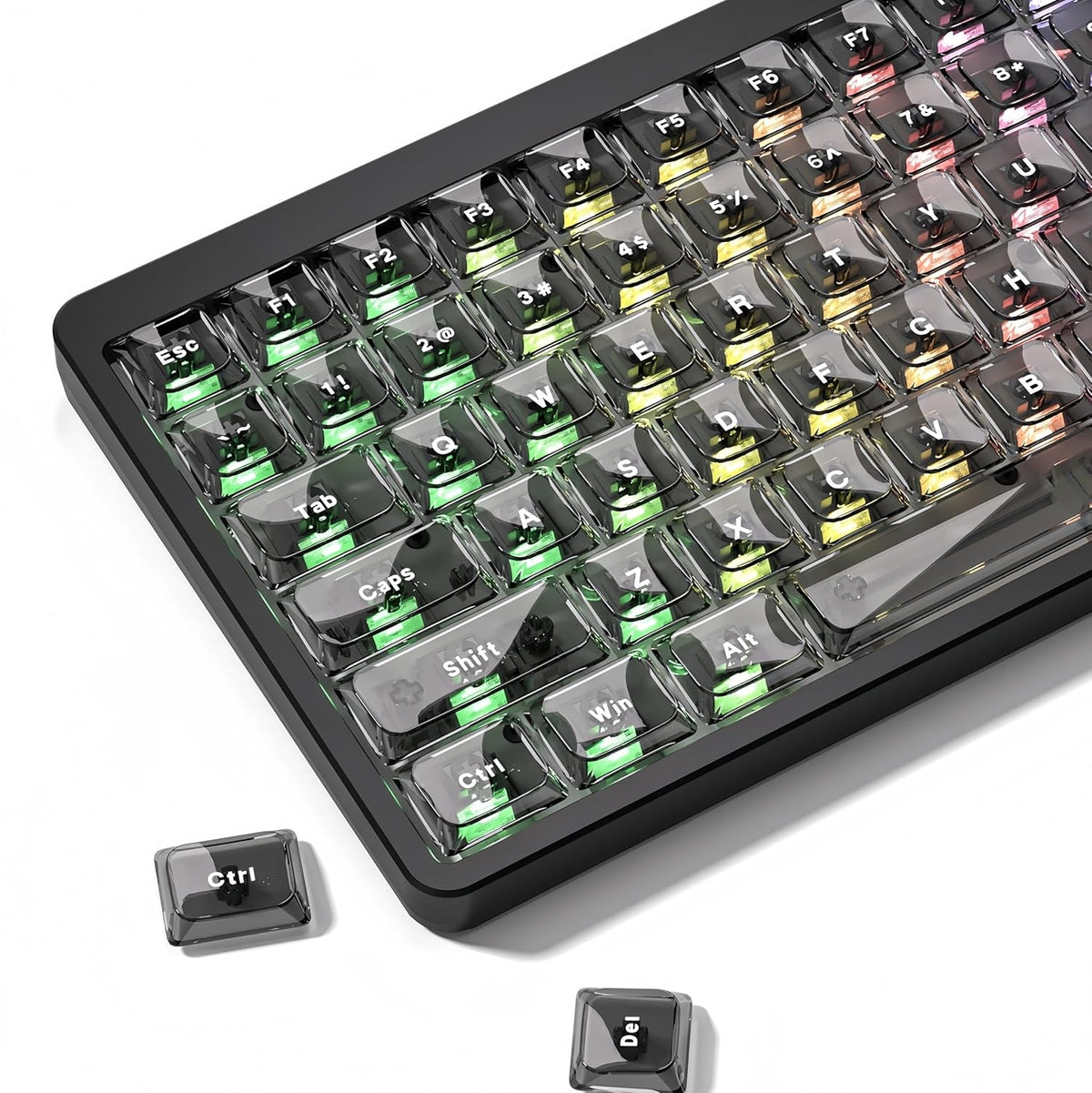Womier Clear Black Grey Low Profile Keycaps